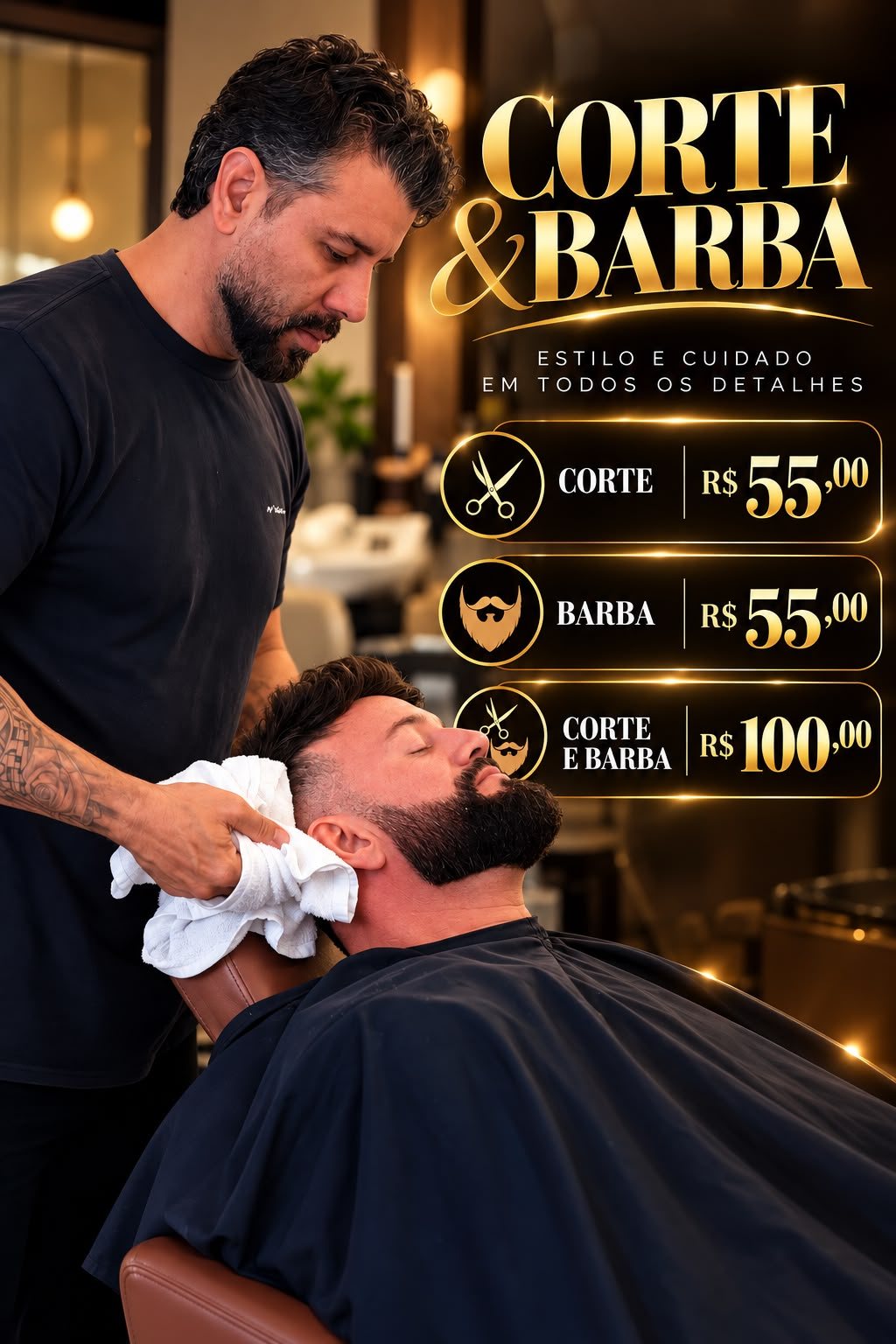 Anúncio do Salão Kharina Ribeiro: Corte e barba