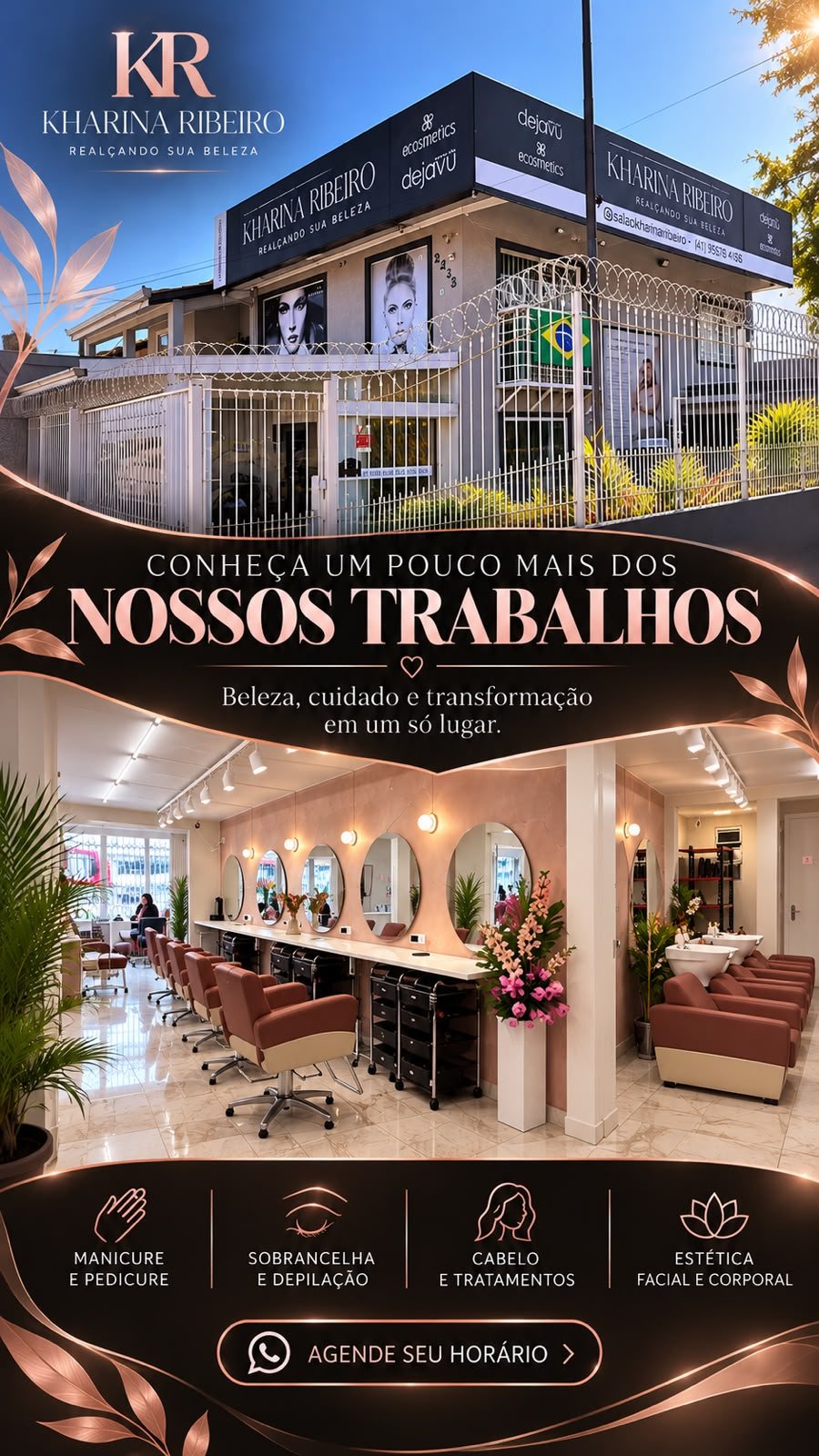 Anúncio do Salão Kharina Ribeiro: Conheça um pouco dos nossos trabalhos