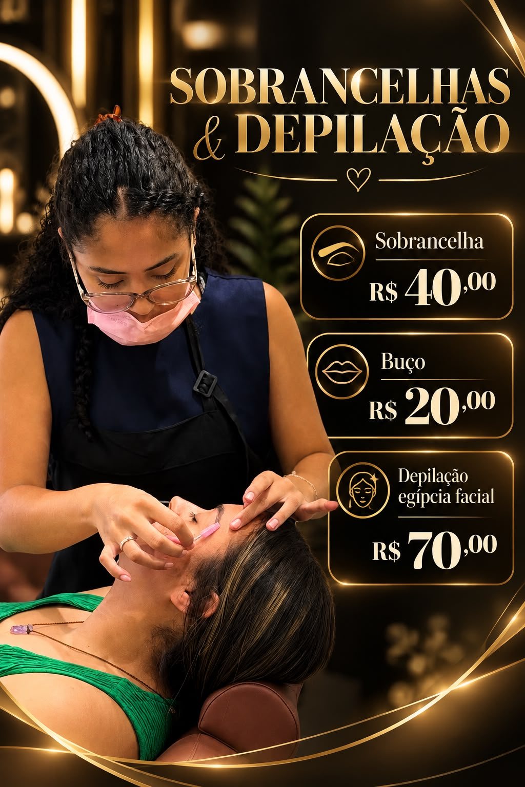 Anúncio do Salão Kharina Ribeiro: Sobrancelhas e depilação