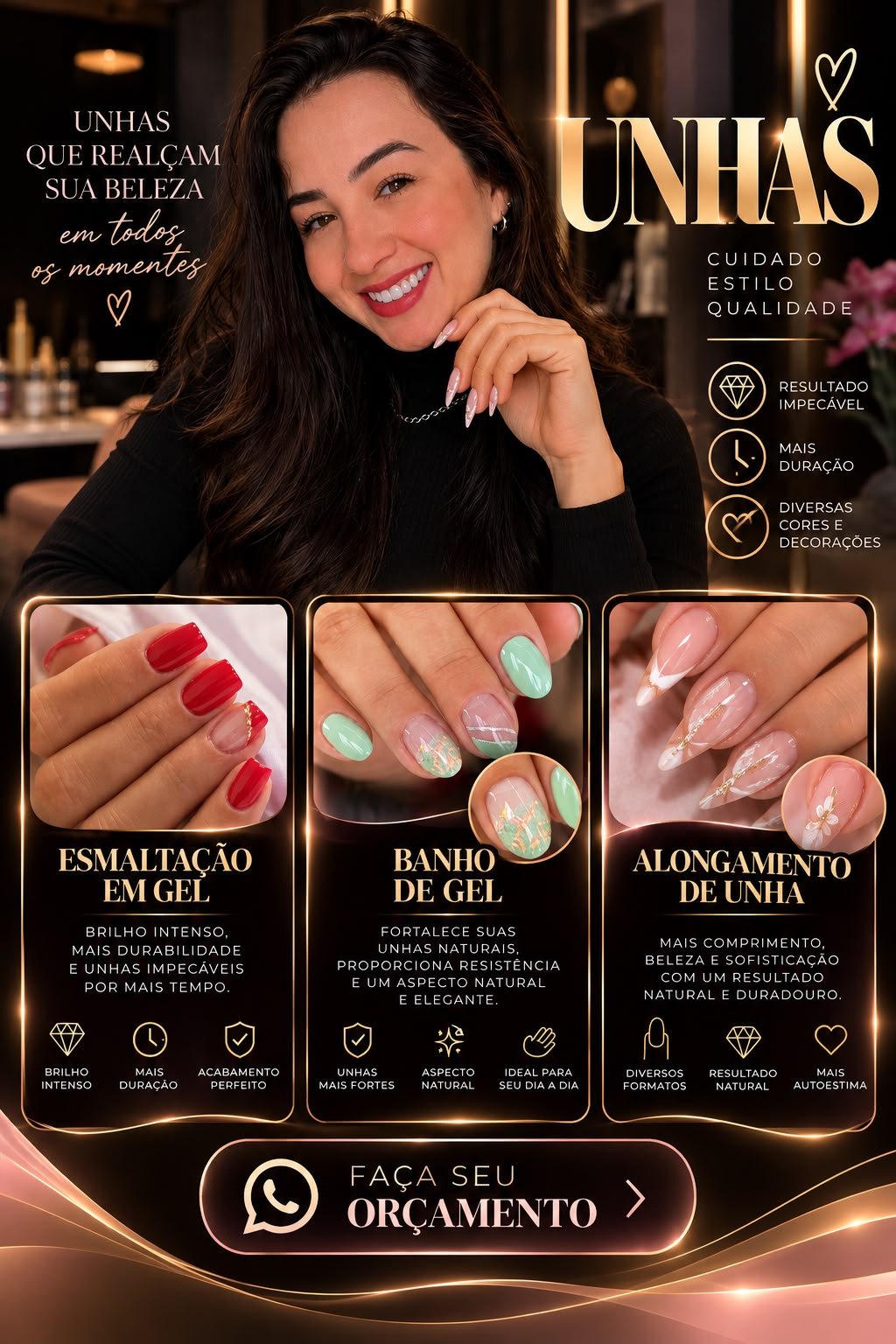 Anúncio do Salão Kharina Ribeiro: Unhas
